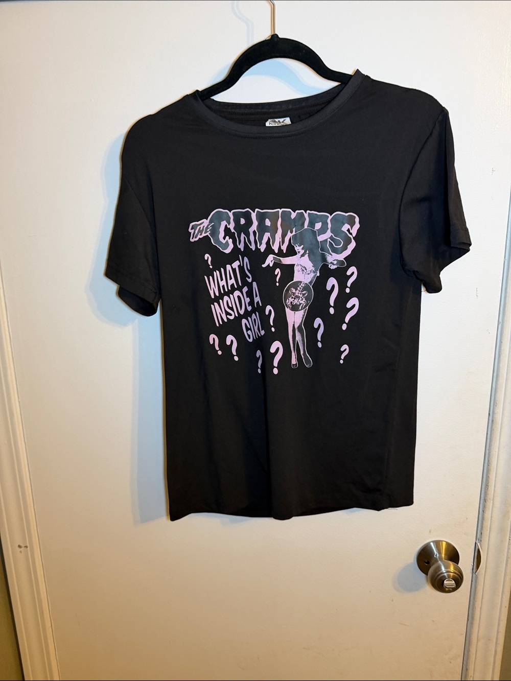 The Cramps "What's Inside a Girl?" Graphic Tee - Black & Pink size small